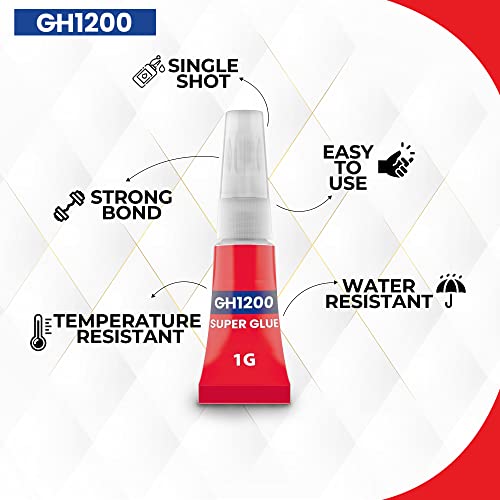 1 Gram x 24 PCs Super Glue All-Purpose – Thick, Fast-Drying CA Adhesive