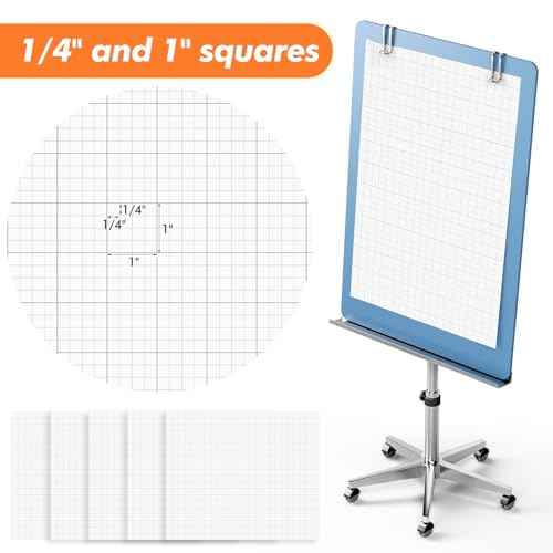 50 Sheet Large Graph Paper Pad 20" x 24" Giant Graph Paper 1" and 1/4" Ruled Grid Paper 200gsm for Precise Notetaking Engineer Architect Designer Sketching Building Plan Drafting (White)