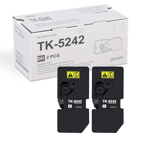 2 Pack TK5242 Black Toner Cartridge: Compatible TK-5242K Replacement TK-5242 Black Toner for Kyocera ECOSYS P5026cdn P5026cdw M5526cdn M5526cdw Printer, Black 4500 Pages
