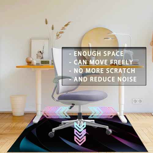 Office Chair Mat for Hardwood Floor, Computer Gaming Chair Mat, Desk Chair Mat, Large Anti-Slip Floor Protector for Home Office 35"x55"£¨Black£©
