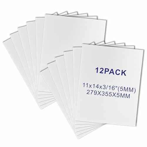 12 Pack Foam Core Board, ZJCEASER 11 x 14 White Poster Board, 3/16" Thickness Sign Board Craft Foam Sheet for Signboards, School Projects, University Displays, College Events, Arts & Crafts, Framing