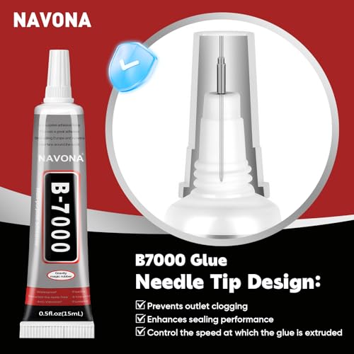 Navona B7000 Rhinestone Glue 15ml with Precision Tip – Clear, Multipurpose N/A