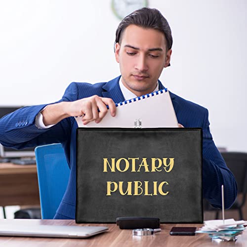 Spakon 1 Pcs Notary Bag with Lock 13 x 10.6 in Leather Security Case (Variation: 1)