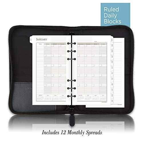 AT-A-GLANCE Faux Leather Undated Starter Set, 6-Ring, 3-3/4" x 6-3/4, Portable Size, Black (033-0240-05)