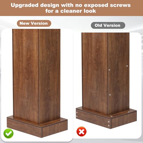 BEQUZON Chestnut Brown Wood Podium with Slanted Top – Standing Lectern for Church, Classroom, Weddings