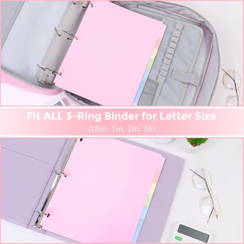 Pink 8.5 x 11 Inch 8-Tab Write & Erase Plastic Dividers for 3-Ring Binders