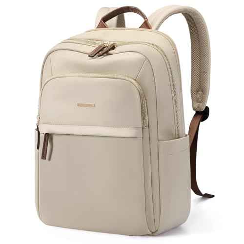 Laptop Backpack for Women Travel Work Commute Casual Daypack Backpack Purse Computer Bags Fit 16 Inch Notebook (Apricot)