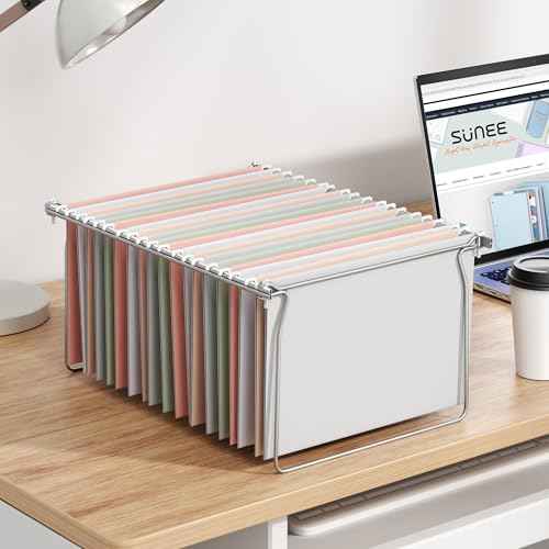 SUNEE Hanging File Folder Frame, Letter Size Files Holder Bars,17.5 Inches, Set of 2