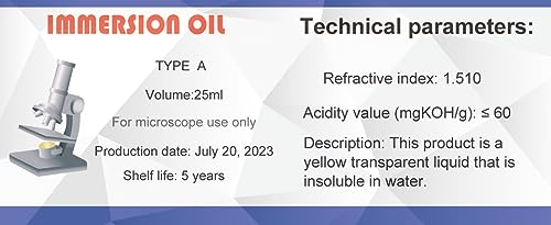 Wryxia 25ML Microscope Immersion Oil Type A for Optical Microscopes
