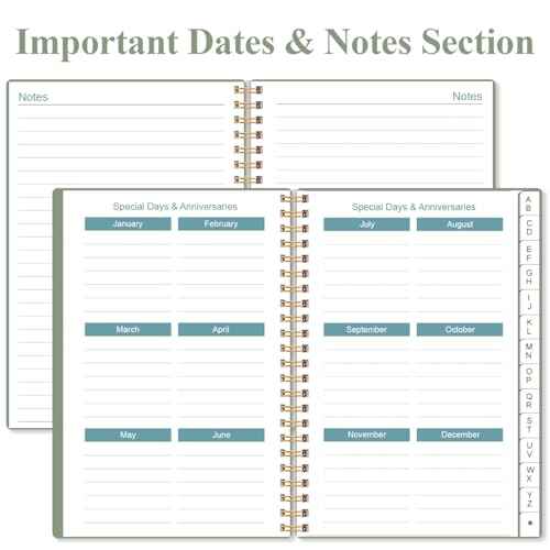 Address Book with Alphabetical Tabs - Telephone & Address Book with Address Contacts, Special Date, Phone, Birthday & Internet Login Password for Home and Office, 4.3" x 6.2", Green