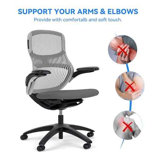 Armrest Pads Replacement for Knoll Generation Chair, only Suitable for high-Performance Swivel Adjustable Direction Generation Chairs, Black£¨1 Pair£©