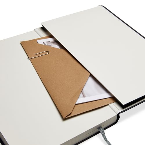 Amazon Basics Hardcover Lined Notebook - 240 Pages, 5x8.25 inches, Black