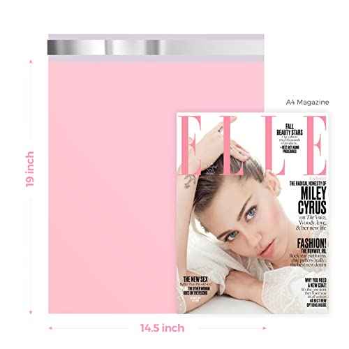 Metronic Poly Mailers 14.5x19 200 Pack, Strong Adhesive Shipping Envelopes for Clothing, Large Shipping Bags for Small Businesses, Waterproof Mailers Poly Bags for Shipping, Packages Bags Light Pink