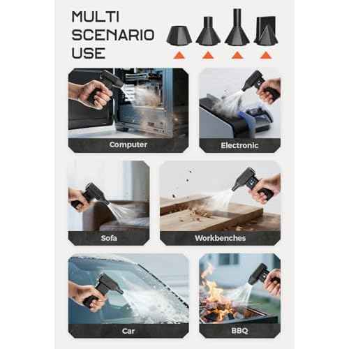 Compressed Air Duster 150000RPM Super Power Electric Air Duster,Cordless Air Blower with Led Light,Replace Canned Air,Compact Dust Blower for Computer, Keyboard, House, Outdoor and Car