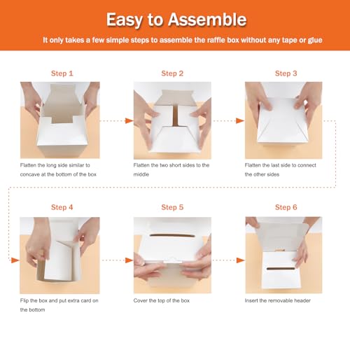 White 3-Pack Raffle Ticket & Donation Box Set with Removable Header