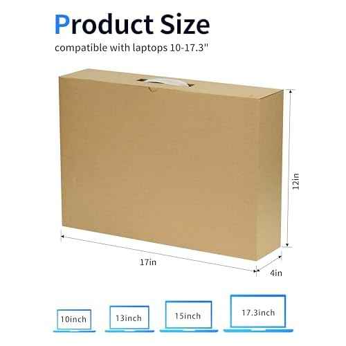 SOUNDANCE Laptop Box with Protection Foam, Handmade Laptop Sleevess, Cardboard Laptop Shipping Box, Secure Mailer Box for up to 17.3 Inches Notebook Computer