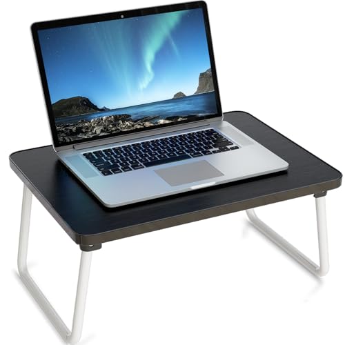 Youpehom Black Foldable Lap Desk for Bed or Couch - Portable Laptop Tray