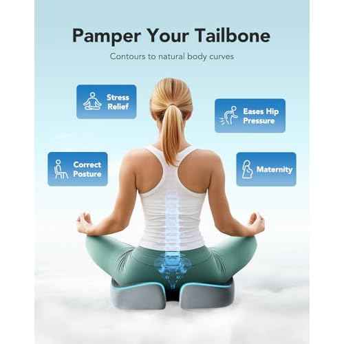 HUANUO Seat Cushion for Office Chair, Extra Large Memory Foam Cushion for Office Chair,Car & Wheelchair - Sciatica & Tailbone Pain Relief for Long Sitting, Ergonomic Design with Anti-Slip Bottom