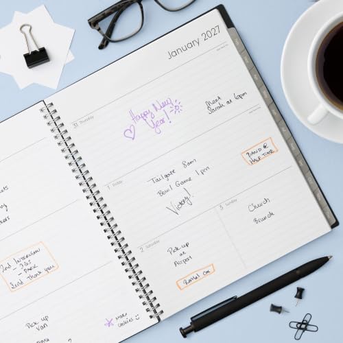 Enterprise Blue Sky 2027 Weekly & Monthly Planner Calendar 8.5x11 - Professional Organizer