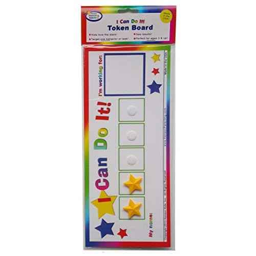 Kenson Kids ¡°I Can Do It!¡± Token Board. Colorful Magnetic Rewards Chart with Positive-Reinforcement Stars and Customizable Goal Box. Great for Ages 3-10. Measures 5-Inches by 11-Inches