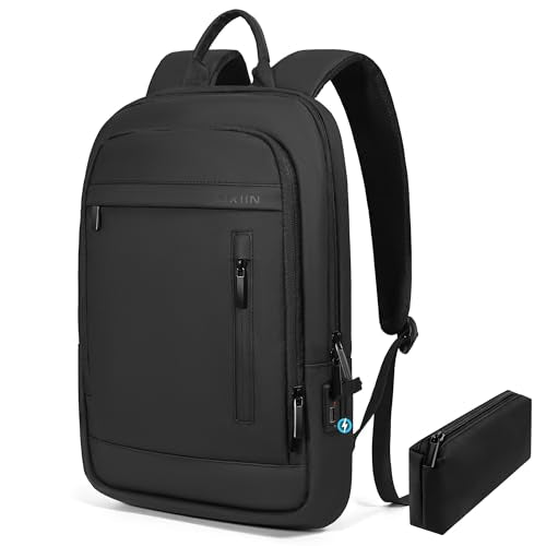 Business Backpack for Men Lightweight Commute Laptop Backpack Anti-Theft Water Resistant Backpack for 15.6 Inch Computer for Daily Office Work with Small Bag (Black)
