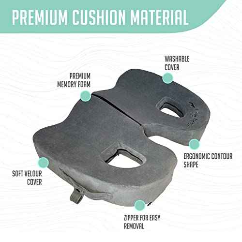 Premium Foldable Piriformis Seat Cushion - Piriformis Pain and Sciatic Pain Relief Cushion - for Home & Office Use, Perfect for Travel or Driving