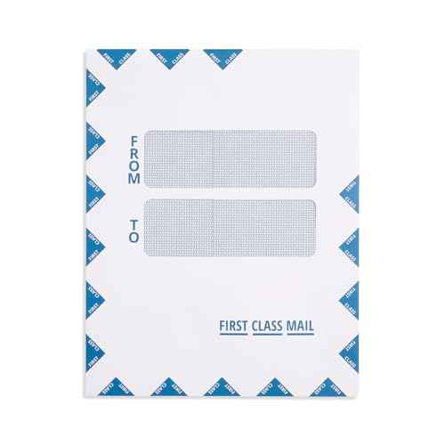 Blue Summit First Class Mail Envelopes 9x12, Large Double Window Envelope 9x12-100 Mailing Envelopes for First Class and Prority Mail with Security Tint and Peel and Seal, 9x5x12, 100 PACK