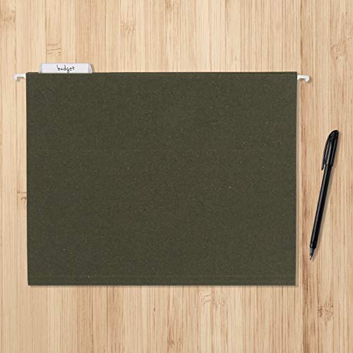 Standard Green Hanging File Folders 75-Pack with 1/5-Cut Tabs - Letter Size