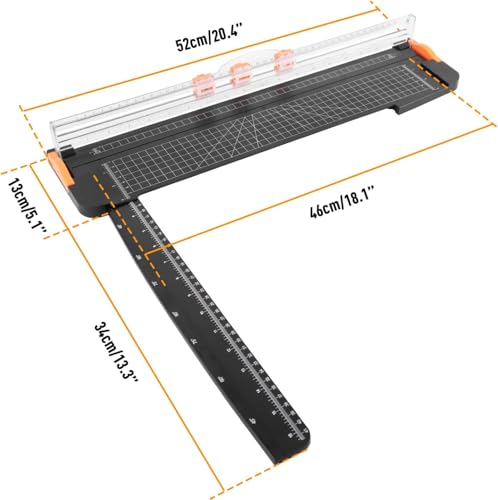 18 Inch Paper Cutter with 5 Replacement Blades - Portable Craft Trimmer