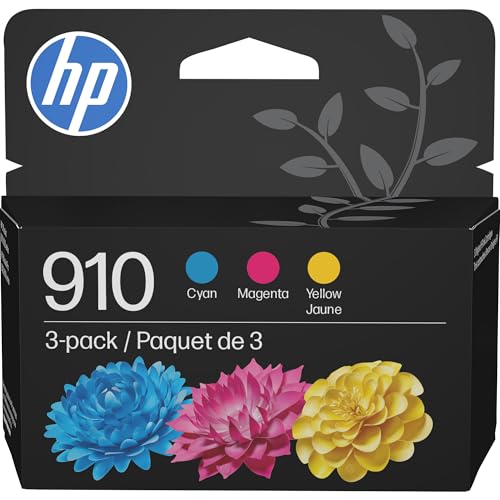 HP 910 Cyan Magenta Yellow Ink Cartridges 3-Pack for OfficeJet & OfficeJet Pro - Variation 1