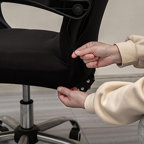 Melaluxe Universal Stretch Office Chair Cover - Black, Large (Chair Cover Only)