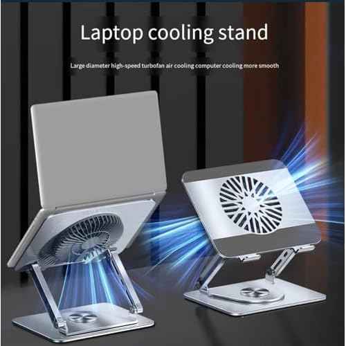 360¡Æ Rotating Laptop Stand for Surface Laptop 6 5 4 3 7 Go 3 (Surface Book 3 2) 2017 2018 2019 2020 2021 2022 2023 2024 2025 11 13 14 15 inch Laptop with Removable Cooling Fan, Foldable for Desk