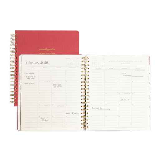 momAgenda 2024-2025 School Year Home Office Edition Oversized Day Planner - 12 Month Calander with Waterproof Bookcloth Cover (July 2025-August 2026) (Sunset Orange)
