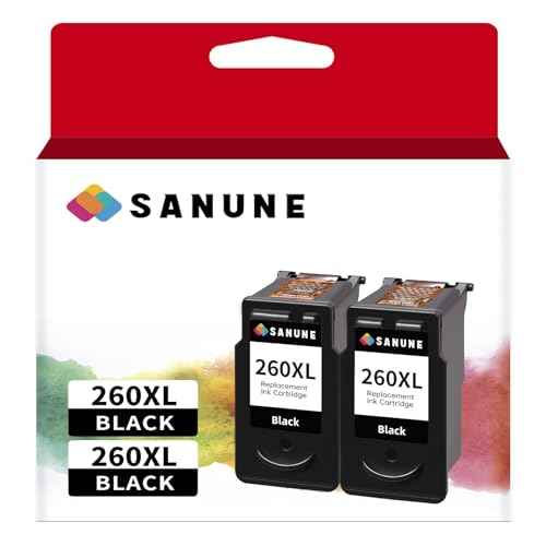 Compatible Ink Cartridge Replacement for Canon 260 260XL Black Ink Cartridges for Canon PIXMA TS6420 TS6420a TS5320 TR7020 TR7020a Printer (Black, 2-Pack)