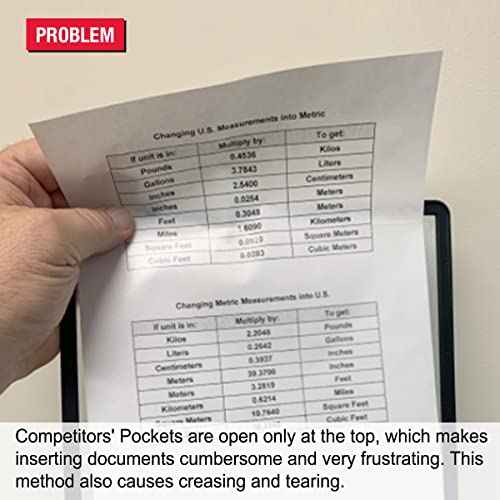 Ultimate Office AdjustaView Easy-Load Replacement Pockets & Tabs - Fits Ultimate Office AdjustaView Organizers Only, (Set of 10 Colored)