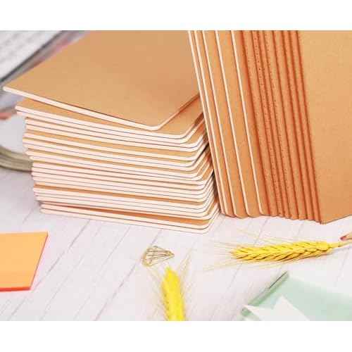 48 Pack A5 Blank Notebook Bulk Kraft Cover Blank Sketch Book Pad Travel Journals Composition Diary Subject Notebooks Planner 60 Pages, 8.3¡±x 5.5¡±