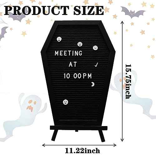 Coffin Letter Board, Christmas Letter Board Shapes Goth Decor, Coffin Pin Board Spooky Gifts Decorations for Table and Wall,Creepy Gothic Coffin Decor Massage Board,Coffin Letter Board