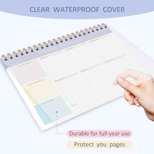 Weekly To Do List Notepad with 52 Undated Sheets (8.5"¡¿11"), Desk Weekly Planner Notepad for Office Desk Accessories and School Supplies (Purple)