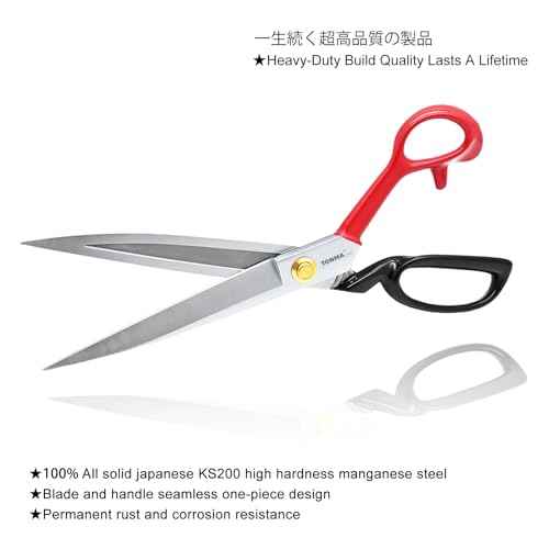 TONMA Fabric Scissors [Made in Japan] 12 inch Professional Tailor Sewing Scissors for Fabric Cutting, Commercial Heavy Duty Stainless Steel Dressmaking Shears for Leather Carpet Upholstery Crafting