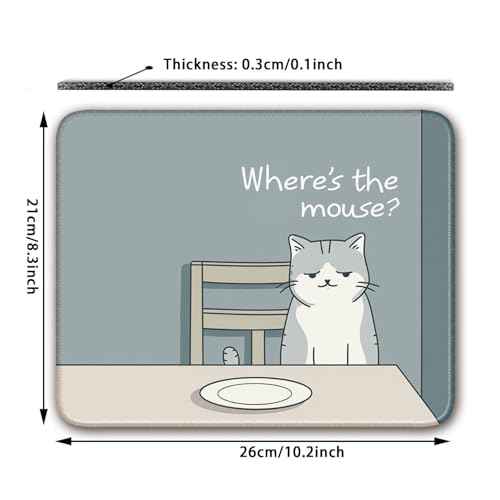 Non-Slip Mouse Pad Gaming Mouse Pad Small Mousepad for Computer, Laptop, Gamer, Cat Pattern, 8x10 inch