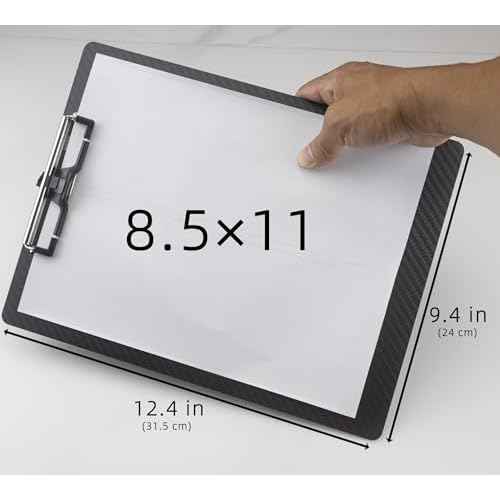 Carbon Fiber Clipboard with Pen Holder,Dry Carbon Fiber Clipboard with 304 Stainless Steel Low Profile Clip,3k Twill Carbon Fiber Clip Board 8.5¡¿11 A4 Letter Size