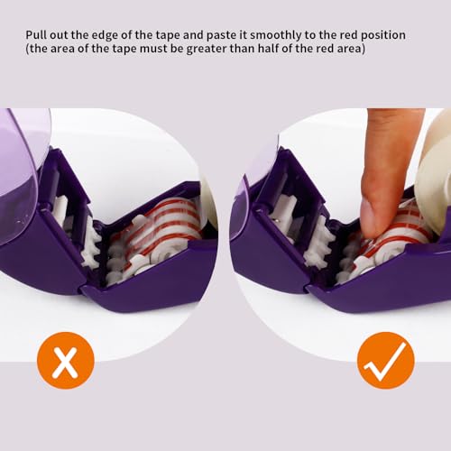 Eagle Automatic Tape Dispenser - Purple, One-Handed, Includes 0.5in and 0.75in Tape Rolls