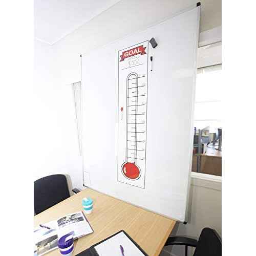 Goal Setting Chart, Fundraising Thermometer, 2 Pack, Dry Erase, Reusable, Magnetic for Easy Use. Plus ¡°50 Ways to Raise $1,000¡± eBook.