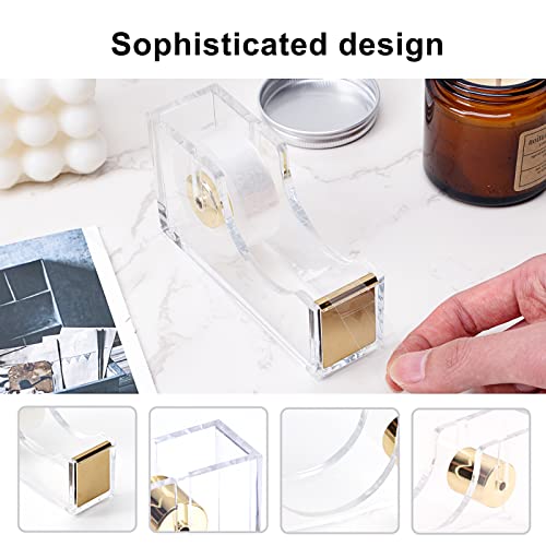 EOOUT Gold Acrylic Office Supplies Set – Stapler, Pen & Phone Holders