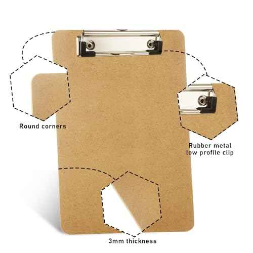 40 Pack Mini Clipboard 6 x 9 Clipboards Bulk, A5 Wood Clipboard Small Clipboards with Low Profile Clip, Memo Size Clip Boards for Home, Office, Classroom Supplies