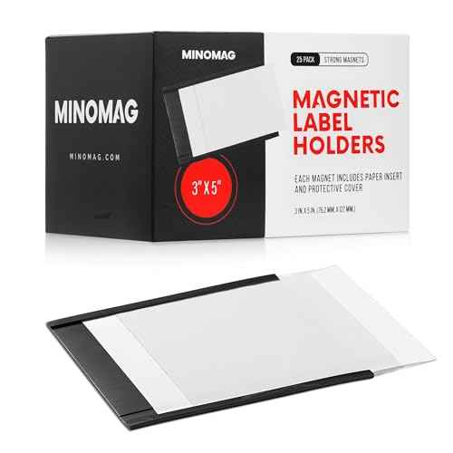 25pcs Magnetic Label Holders 3x5 Inches | C Channel Magnetic Index Card Holder for Steel Shelves, Warehouse Racks