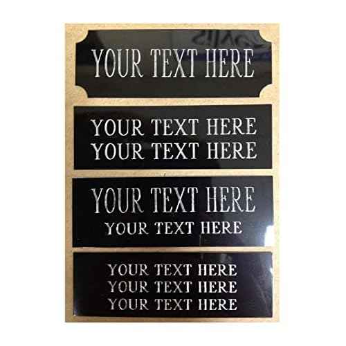 Custom Personalized Name Plates, Solid Brass Engraved Plaque, Aluminum Fantasy Sport Engraved/Etched, Identification Tag with Adhesive, Holes for Mounting 1¡±x3¡±/1¡±x4¡±