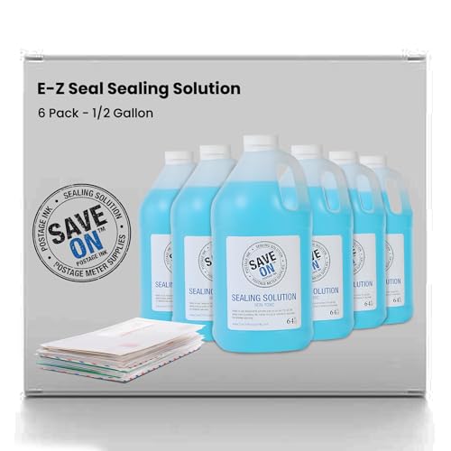 Save On Postage Pitney Bowes 608-0 E-Z Seal Sealing Solution 6 Pack - 1/2 Gallon for DM Mail Systems