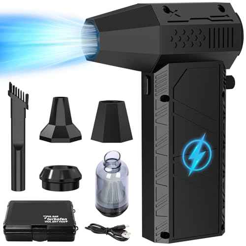 Compressed Air Duster - 180000RPM Duster Blower, 13000mAh, 1%-100% Stepless Speed Adjustable Technology, Rechargeable Cordless Air Broom for Keyboard PC Car Home Outdoor Dust Rain Snow Removal
