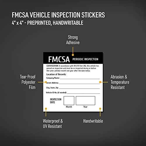 Avery FMCA Periodic Inspection Stickers, Waterproof, UV Resistant, Preprinted, Handwrite Only, 4" x 4", 100 Stickers